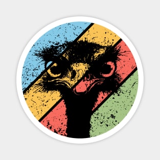 Retro Grunge Ostrich Pop Art – Vintage Wildlife Distressed Tee Magnet